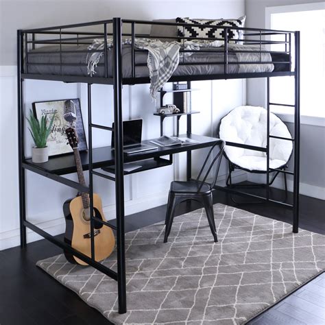 full size metal loft bed frame